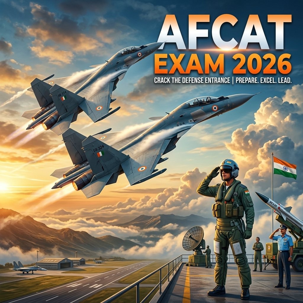 AFCAT 2026: Complete Guide to Air Force Common Admission Test - Flying, Technical & Ground Duty - Complete Guide, Preparation Strategy, Syllabus, Exam Pattern, Eligibility, Dates, Salary, Books, Tips for Government Job Exam 2026