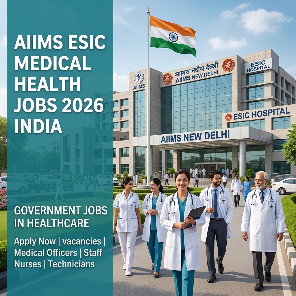 AIIMS ESIC Medical Government Jobs 2026: Doctor, Nurse, Technician & Staff Nurse Vacancies with Full Details - Complete Guide, Preparation Strategy, Syllabus, Exam Pattern, Eligibility, Dates, Salary, Books, Tips for Government Job Exam 2026
