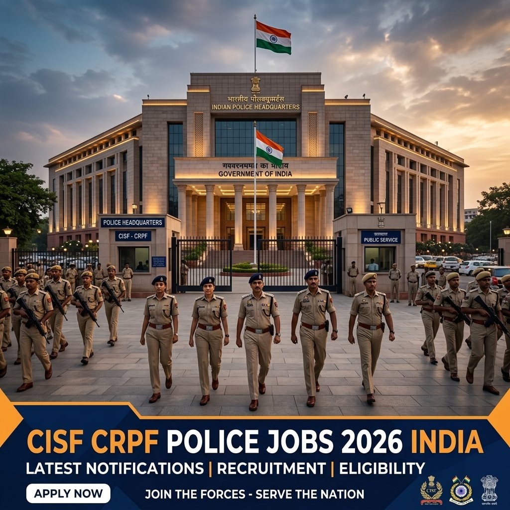 CISF CRPF Police Jobs 2026: Complete Guide to Constable, ASI, SI & Inspector Vacancies in Central Armed Police Forces - Complete Guide, Preparation Strategy, Syllabus, Exam Pattern, Eligibility, Dates, Salary, Books, Tips for Government Job Exam 2026