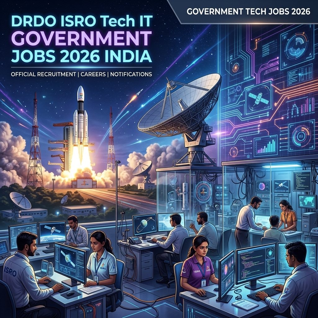 DRDO ISRO Government Tech Jobs 2026: Scientist, Engineer & JRF Vacancies for B.Tech/M.Tech/BSc Graduates - Complete Guide, Preparation Strategy, Syllabus, Exam Pattern, Eligibility, Dates, Salary, Books, Tips for Government Job Exam 2026