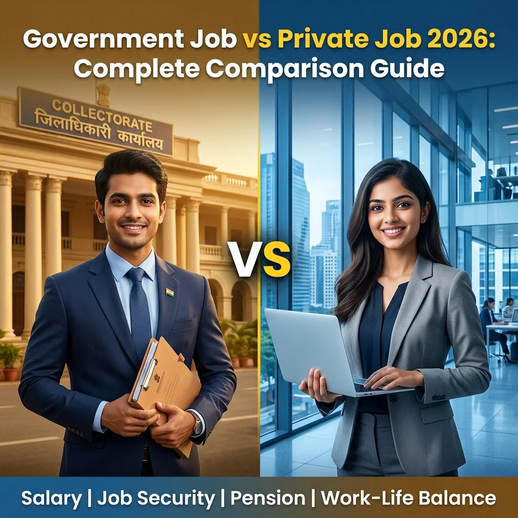 Government Job vs Private Job 2026: Complete Comparison Guide for India — Salary, Security, Pension & Career Growth - Complete Guide, Preparation Strategy, Syllabus, Exam Pattern, Eligibility, Dates, Salary, Books, Tips for Government Job Exam 2026