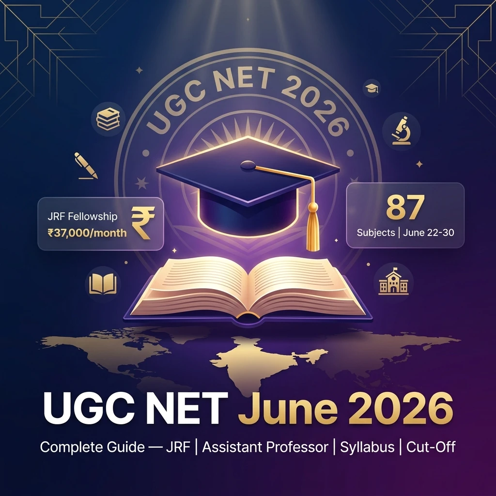 UGC NET June 2026 Complete Guide: Exam Dates, Syllabus, JRF Salary, Cut-Off & Preparation Strategy - Complete Guide, Preparation Strategy, Syllabus, Exam Pattern, Eligibility, Dates, Salary, Books, Tips for Government Job Exam 2026